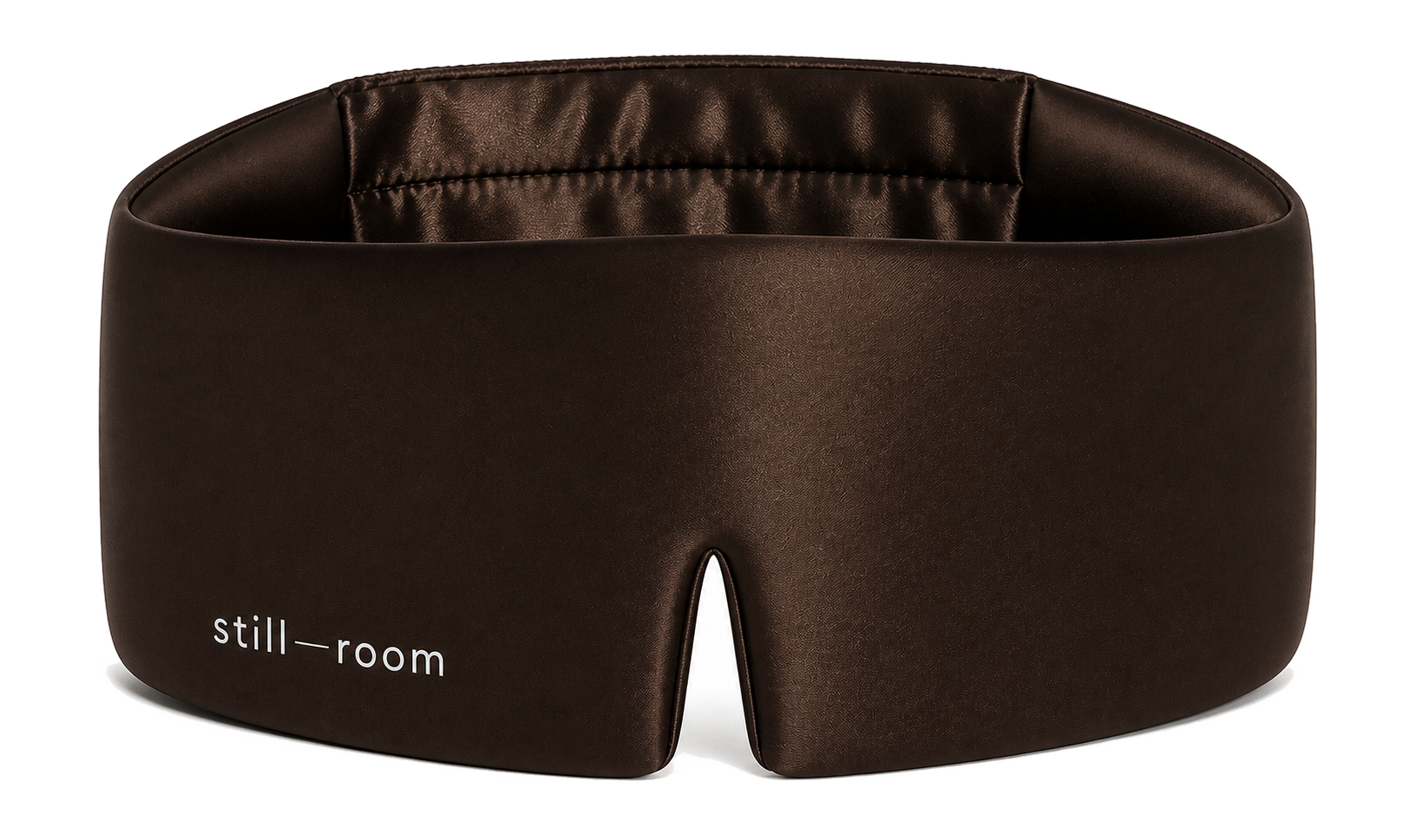 Pitch Black Sleep Mask in deep brown silk